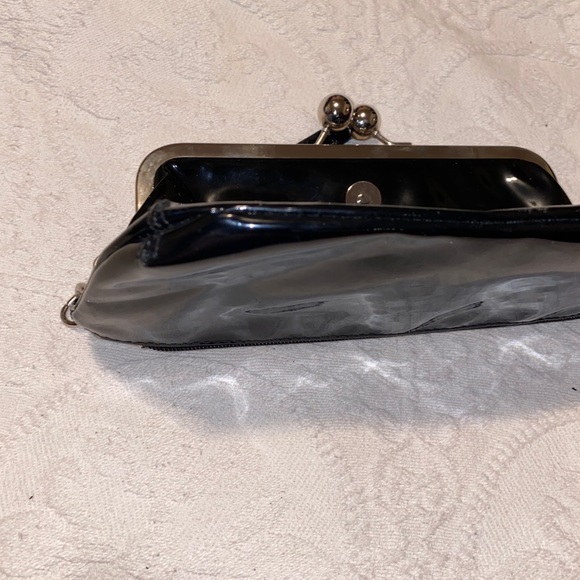 Vintage Black Patent Leather Clutch Wristlet - Picture 5 of 13